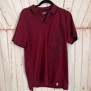 Aeropostale Men's Maroon Polo with Black Trim